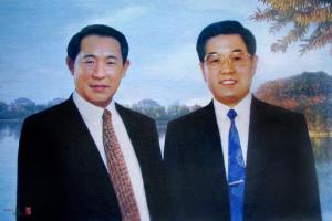 胡锦涛主席和李跃红先生的刺绣肖像